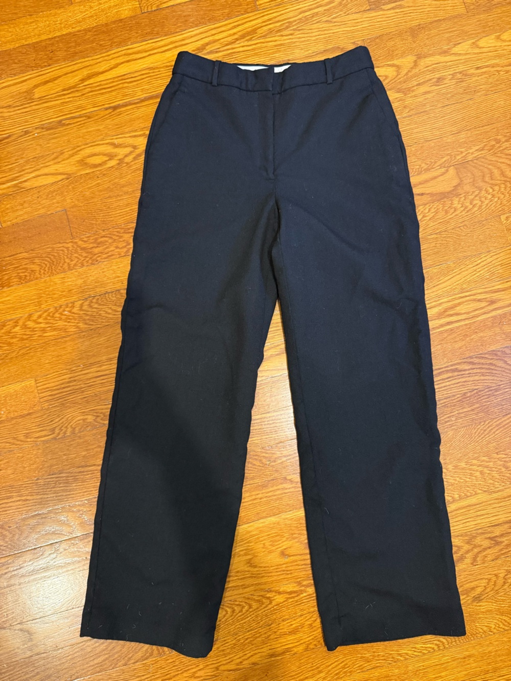 Aritzia Babaton Agency Wool Black Wide-Leg Trousers